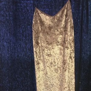 Velvet, rosey gold dress